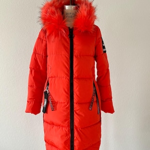ジャケット・アウター Gradient Double zip fur down jacket y2k Y2K GUESS Silver Reflective Faux Fur Hood Down Filled Full