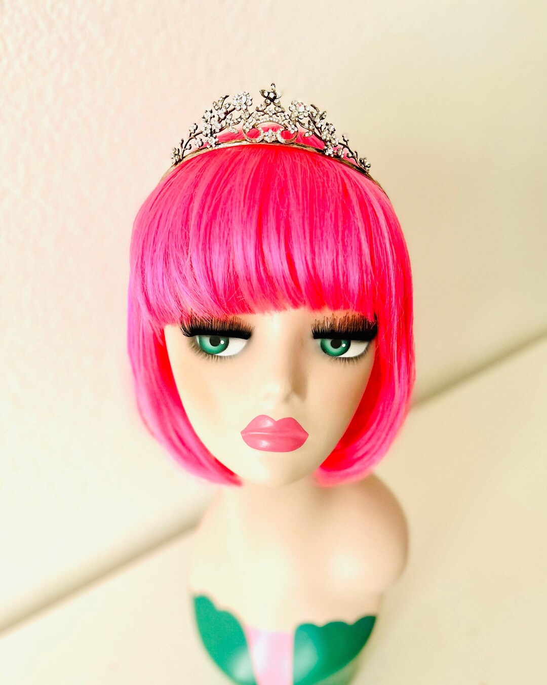 Vintage Silver Tiara-star and Flower Rhinestone Accents  display picture 1