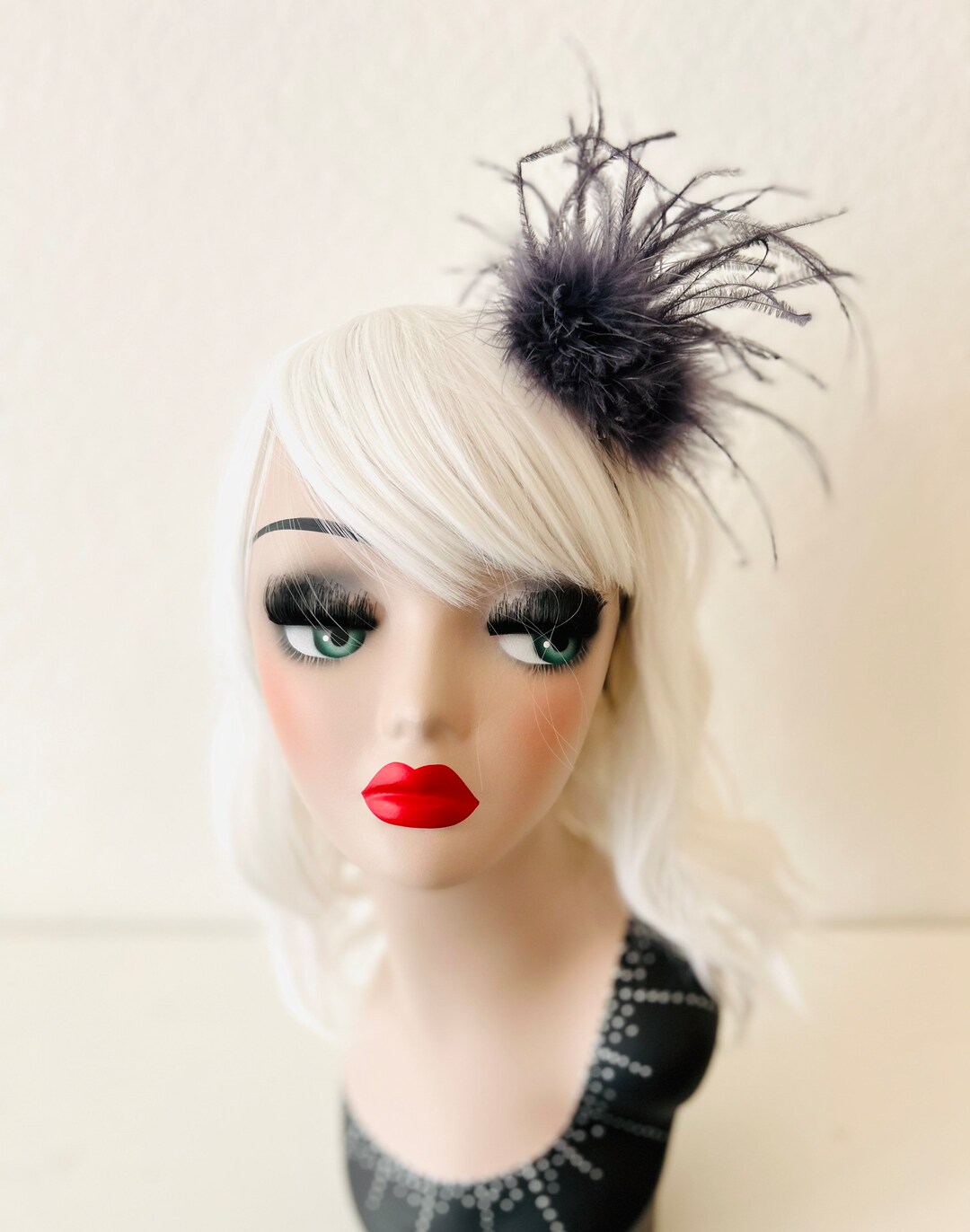 Mini Pom Clipdusky Grayhair Accentchic Fur Pom Pom Etsy