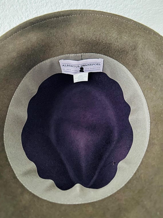 Vintage Plum Fedora With Brown Brim/brown Raw-edge Ribbon  display picture 1