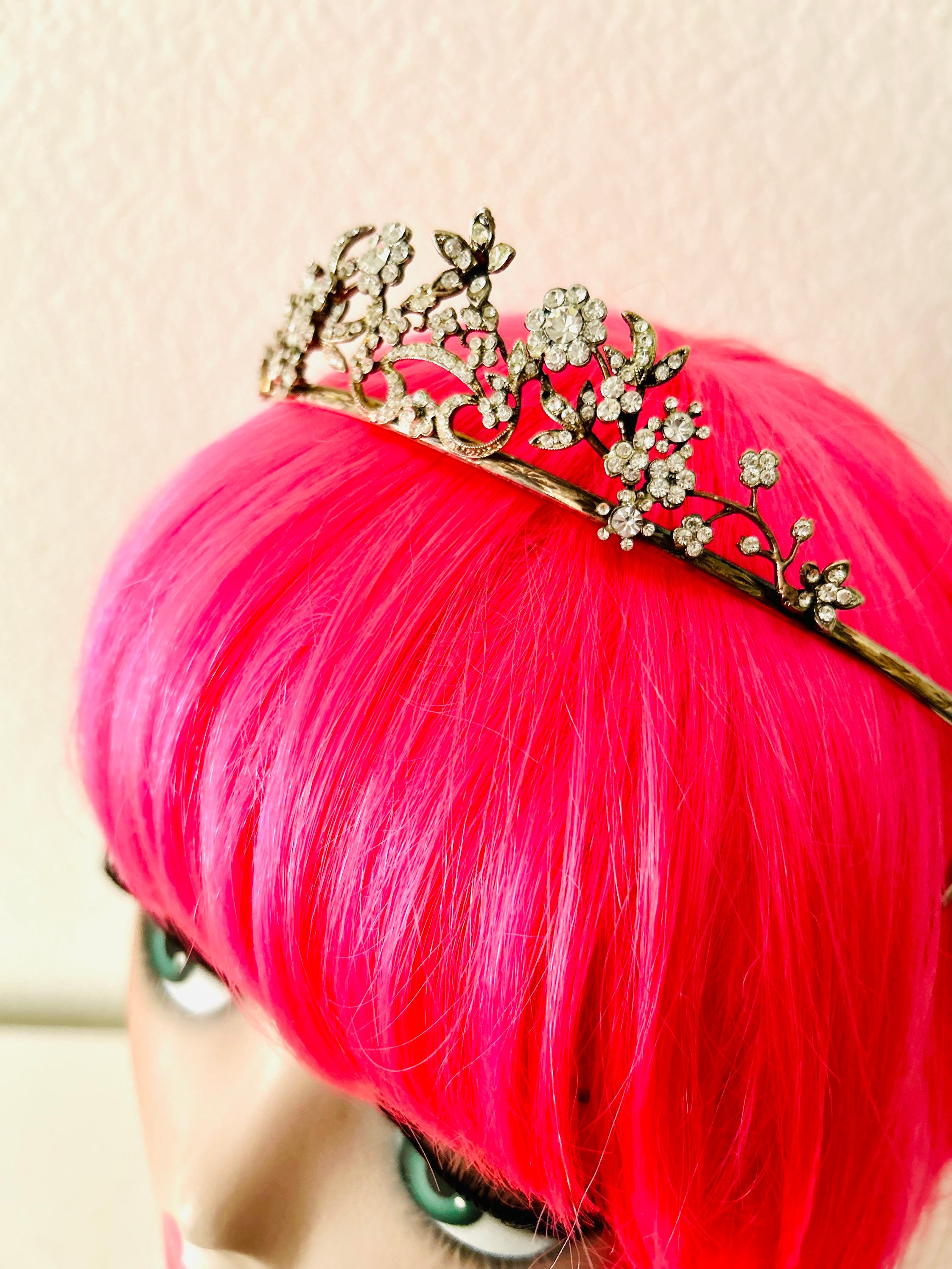 Unique Vintage Silver Star Rhinestone Tiara Star Tiara - Etsy main image 3