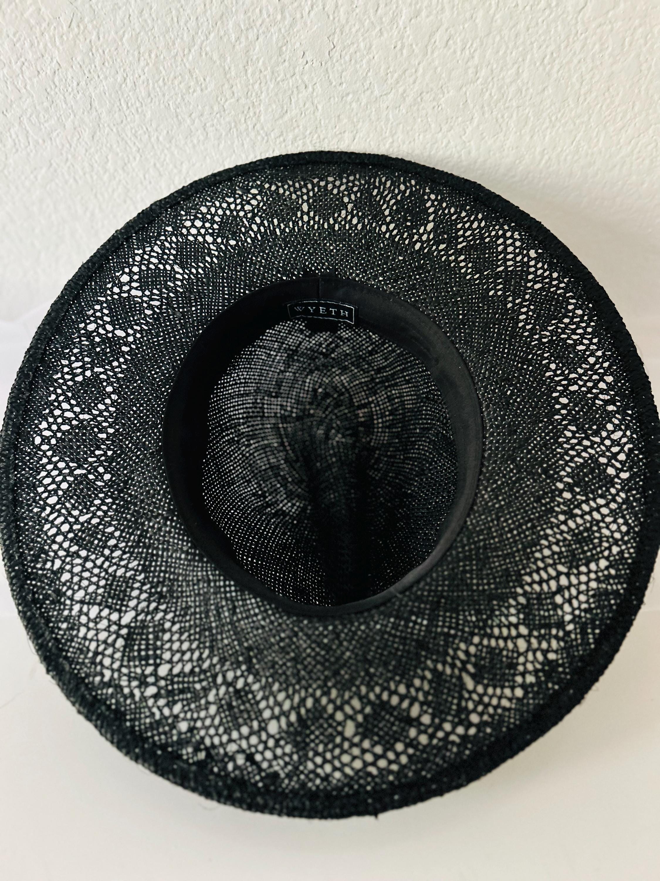 Wyeth Isla Hat Wyeth “ISLA” Straw Hat in Black/open Weave Pattern Around  main image 3