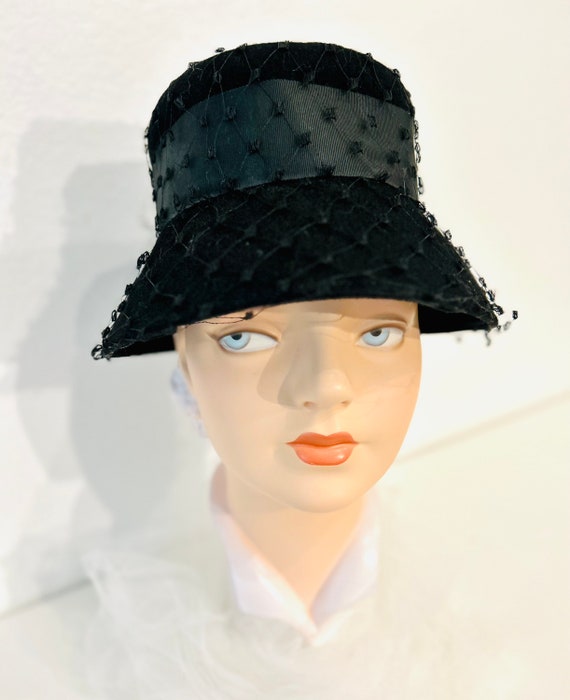 Vintage 1950s Henry Pollak-glenover Black Wool Hat/black  display picture 1