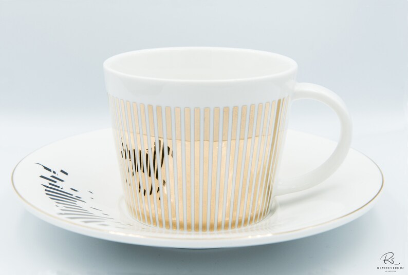 Mirror Cup and Saucer Gold Running Horse 8oz for Tea & Etsy