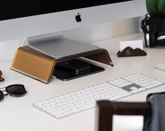Gold Acrylic Monitor Stand: iMac, Mac Mini Riser