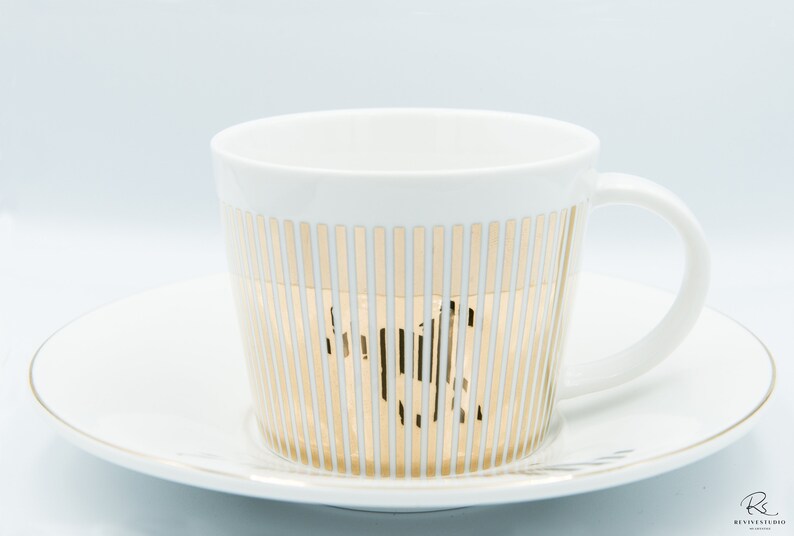 Mirror Cup and Saucer Gold Running Horse 8oz for Tea & Etsy