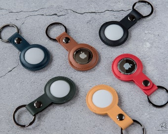 PU Leather AirTag Key Ring: Magnetic Closure Apple Tracker Case