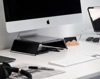 Black Acrylic Monitor Stand: iMac, Mac Mini Riser