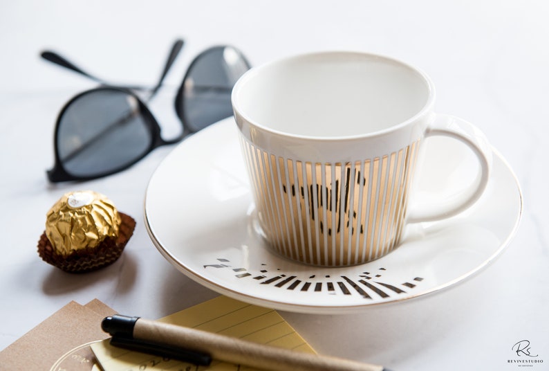 Mirror Cup and Saucer Gold Running Horse 8oz for Tea & Etsy