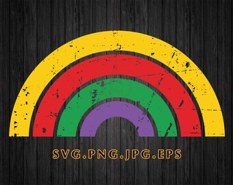 Download Retro Rainbow Svg Etsy