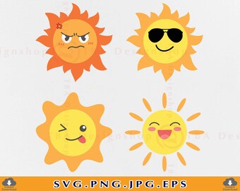 Smiling Sun Svg Etsy