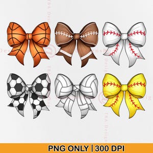Sports Coquette Bow PNG Sublimation, Sports Bow PNG Bundle, Football Mom, Baseball, Softball, Soccer, Volleyball, School Team, Game Day, PNG