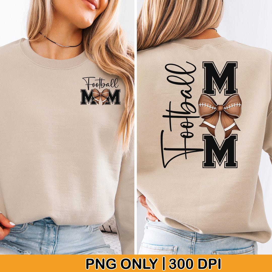 Football Mom Coquette Bow PNG, Retro Mama Design (digital Download) - Etsy
