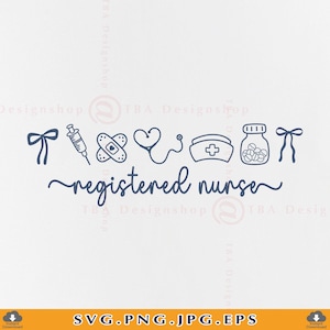 Krankenschwester SVG, Kokette Schleife, RN Life, medizinische Symbole (digitaler Download)