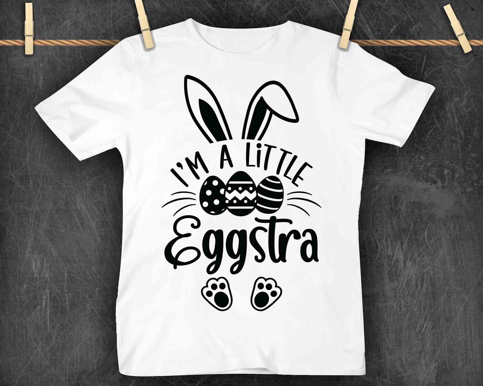 I'm A Little Eggstra Easter Kids SVG, Bunny Shirt Cut File (digital ...