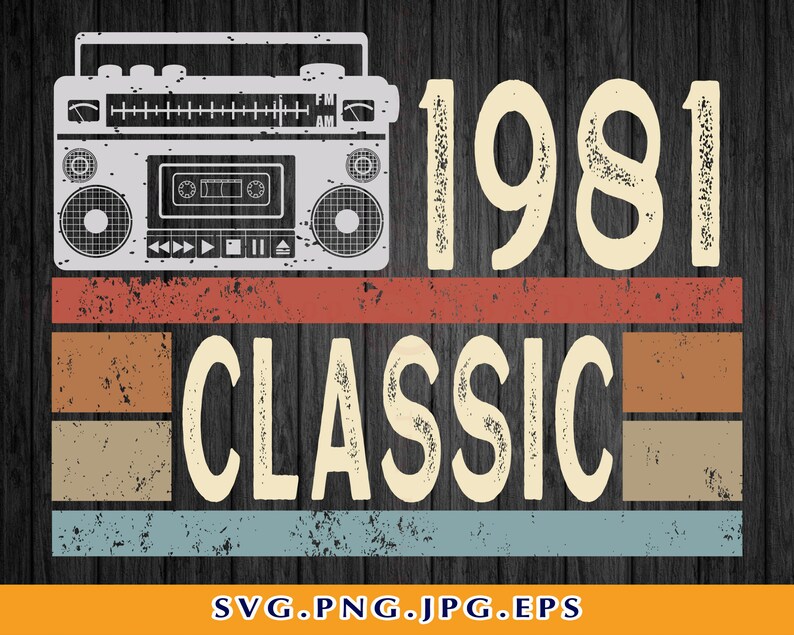 Download 1981 Classic svg 39th birthday gift svg Retro Vintage Style | Etsy