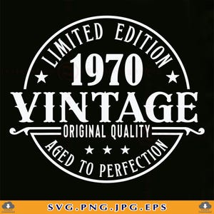 55e verjaardag SVG, 55e verjaardag SVG, Aged To Perfection, Vintage 1970, 55e verjaardag Shirt Svg, 55 verjaardagscadeau Svg, bestanden voor Cricut, Svg, PNG