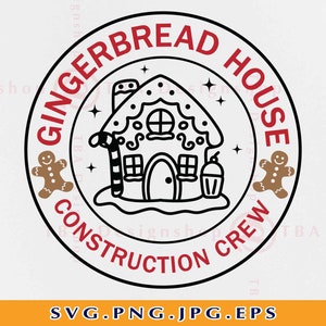 Peperkoek huis SVG bouwploeg, kerst bouwcadeau SVG, Xmas shirts, grappig citaat zeggen SVG, gesneden bestanden voor Cricut, svg, png