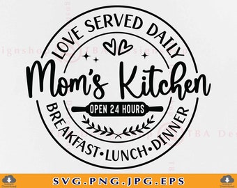 Mom es Kitchen SVG, Küchen Sprüche SVG, Küchen Spruch SVG, Küchenschild Dekor SVG, Küchengeschenke SVG, Kochschnitt Dateien für Cricut, Svg, Png