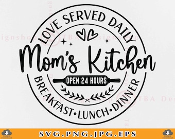 Mom's Kitchen Svg, Kitchen Quotes SVG, Kitchen Saying SVG, Kitchen Sign Decor SVG, Kitchen Gifts Svg, Cooking Cut Files For Cricut, Svg, Png