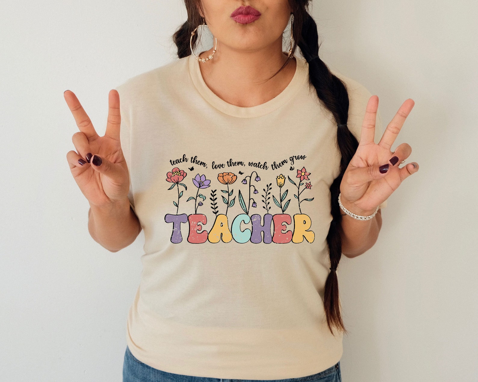 Retro Teacher Flowers PNG, Groovy Appreciation Gift (digital Download ...