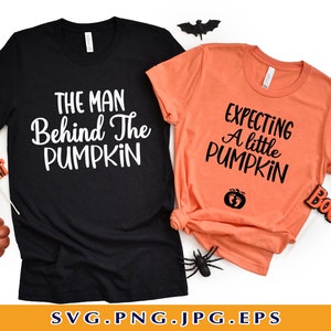 Expecting A Little Pumpkin SVG, Couples Fall Pregnancy Announcement Shirts SVG, Funny Halloween Gender Reveal, Thanksgiving, Baby, Svg, PNG
