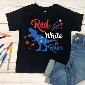 Red White and Rawr Svg 4th of July Dinosaur SVG Independence - Etsy