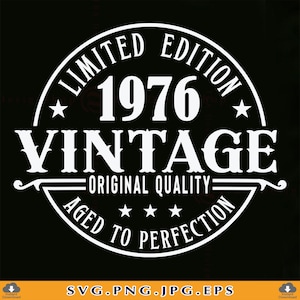 50th Birthday SVG, Vintage 1975 Design (svg, png, jpg, eps)