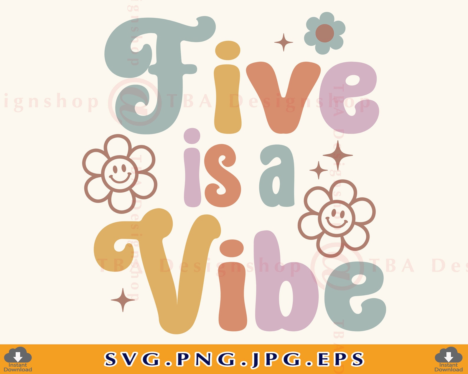 5th Birthday SVG Five is A Vibe SVG 5th Birthday Shirt SVG - Etsy