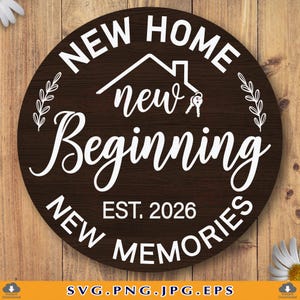 新しい家の始まり SVG、家族設立 2026 (デジタルファイル)