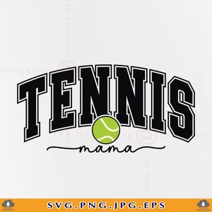 Tennis Mama svg, png, jpg, eps, Varsity Design (Digital Download) zdjęcie 1