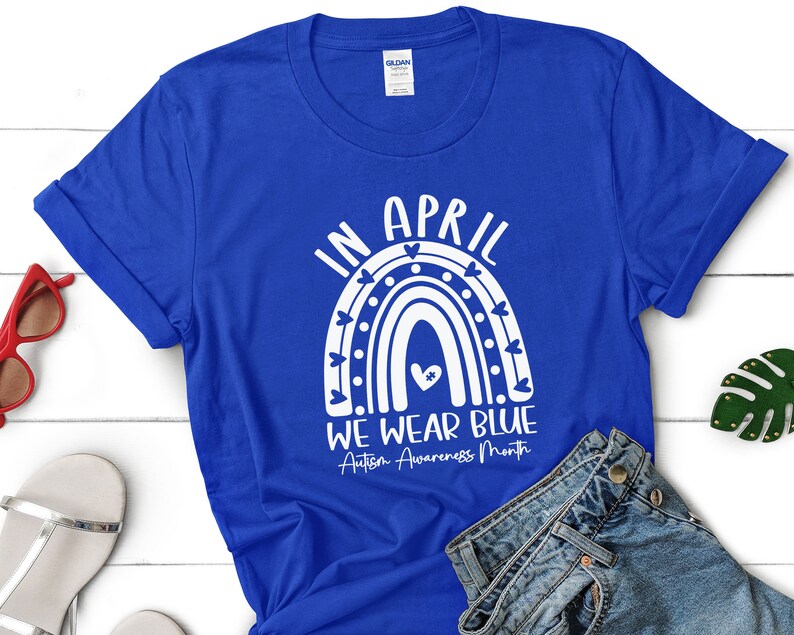 In April We Wear Blue Autism Awareness Month SVG Autism - Etsy