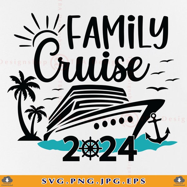 Croisière familiale SVG, croisière familiale 2024 SVG, voyage de croisière en famille, chemises de croisière en famille, vacances en famille d'été, fichiers de coupe pour Cricut, Svg, Png