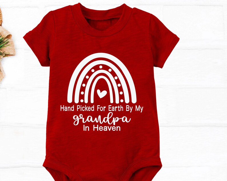 Hand Picked for Earth by My Grandpa in Heaven SVG Baby Gift Etsy