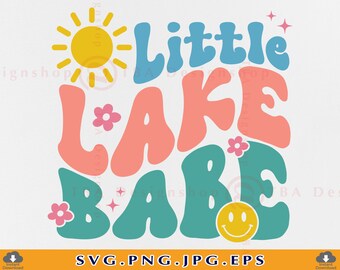 Little Lake Babe SVG, Retro Sommer Kinder Shirt (Digitaler Download)