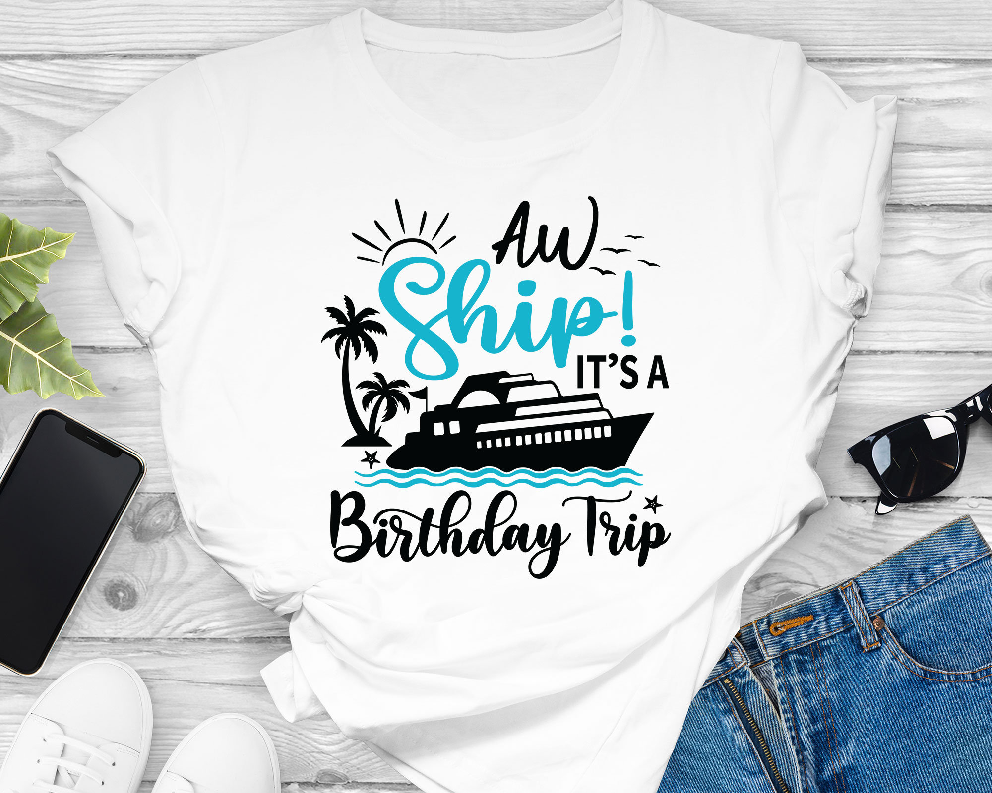 Aw Ship It's A Birthday Trip SVG Cruise SVG Cut File - Etsy