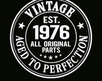 Vintage 1976 50th Birthday SVG, Cricut Cut Files (Digital Download)