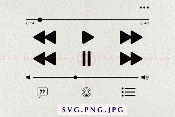 Download Audio Control Buttons Svg Music Player Buttons Svg Spotify Etsy