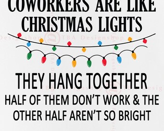 Luces navideñas divertidas para compañeros de trabajo SVG, regalo de oficina (descarga digital)