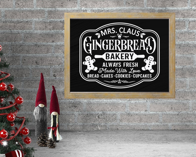 Gingerbread Bakery SVG, Christmas Kitchen Sign, Cricut Cut Files ...