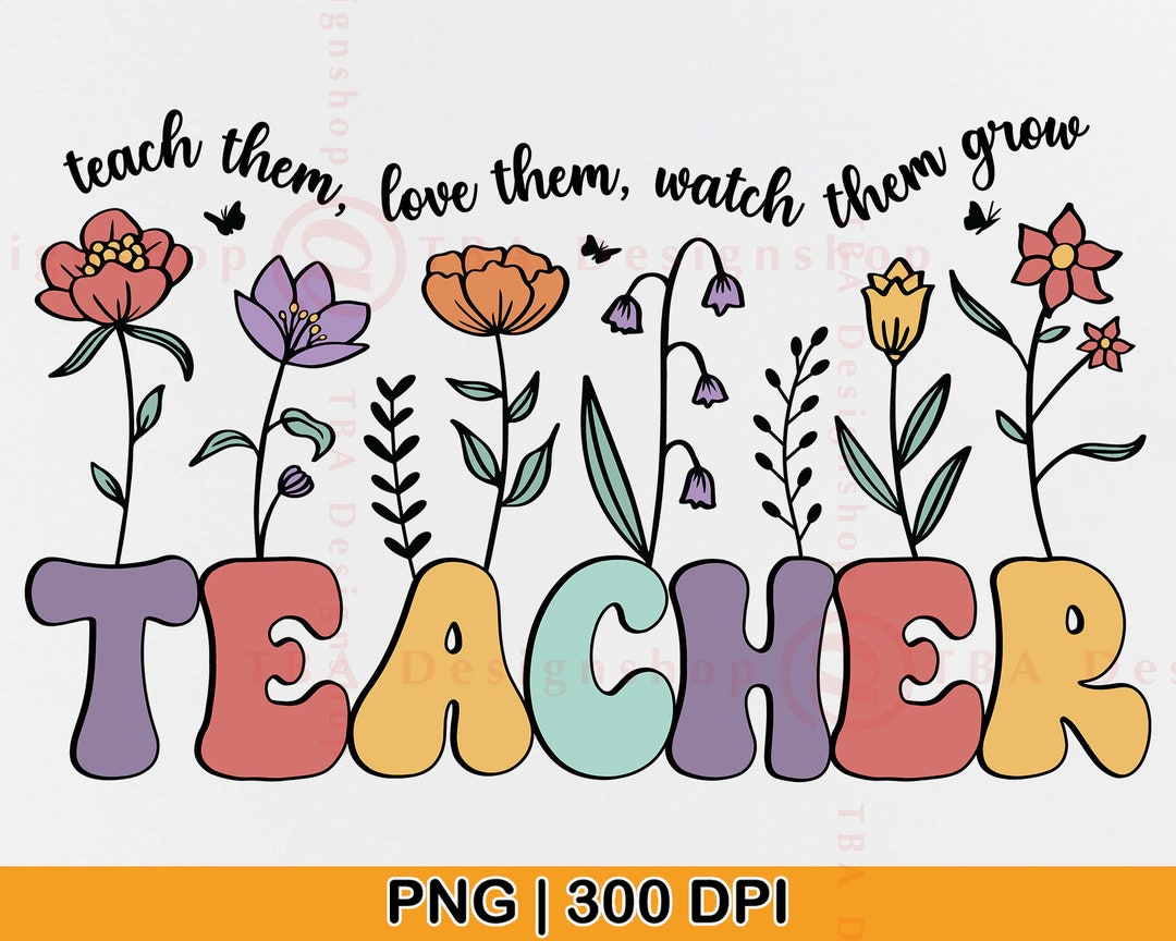 Retro Teacher PNG, Teacher Appreciation Gifts PNG, Groovy Teacher