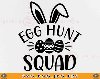 Egg Hunt Squad SVG, Ostern Kinder-Shirt Design (digitaler Download)