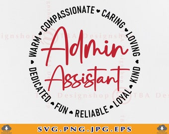 Archivos de corte para agradecimiento a la asistente administrativa (svg, png, jpg, eps)