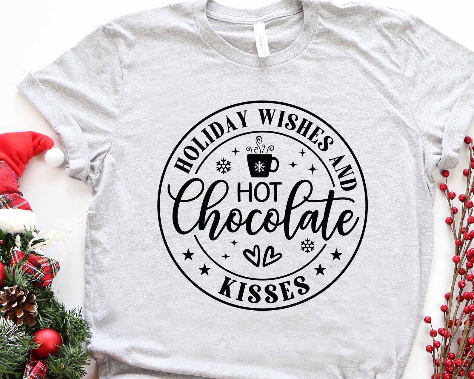 Holiday Wishes and Hot Chocolate Kisses Svg Winter Saying Etsy
