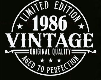 40th Birthday Vintage 1986 SVG, Cricut Files (Digital Download)