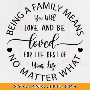 Being A Family Means You Will Love And Be Loved SVG, Family SVG, Family Quotes SVG, Family Printable, Home Decor,Files For Cricut, Svg, Png