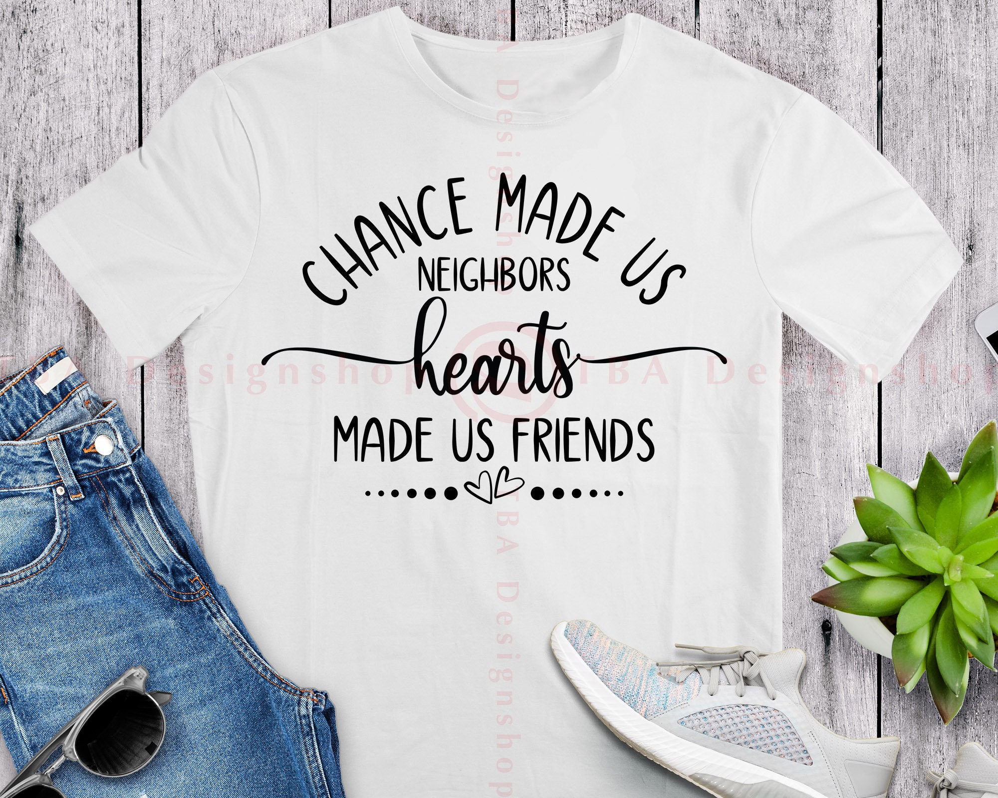 Personalized Neighbors Canvas - Up to 8 People - Christmas Gift For Neighbors - Chance Made Us Neighbors Hearts Made Us Friends