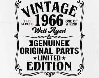 SVG vintage de 60.º cumpleaños de 1966, diseño envejecido (descarga digital)
