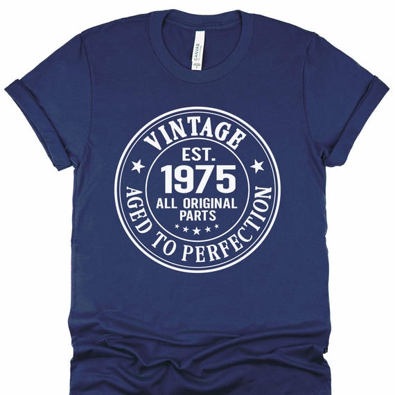 50th Birthday Shirt For Men - 'Vintage 1975 Aged To Perfection' Custom T-Shirt Gift - View #8