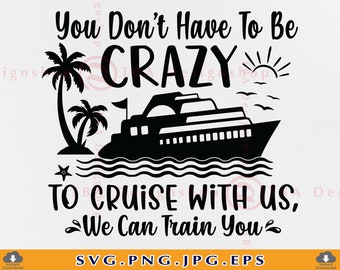 SVG para viaje en crucero, diseño de vacaciones en crucero de lo más locas (archivos digitales)